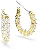 Swarovski Matrix Vittore Orecchini a Cerchio, Gioielli con Zirconia Swarovski, Pietre Scintillanti a Taglio Round, Placcatura in Tonalità Oro, 1,5 x 0,2 cm, peso (singolo orecchino) 0,89 g - 7