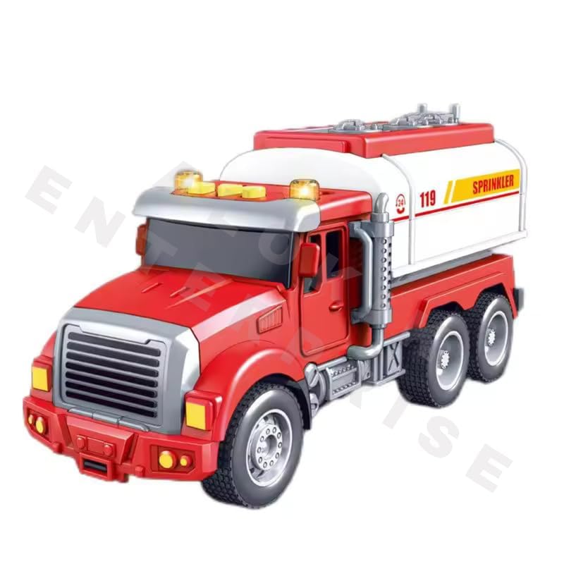Image of Fire Rescue Ladder & Water Dispenser Truck Toys for Boys with Water Spray Function and Lighting & Sound Kids Best Gift (Pcak of 2), Multicolor