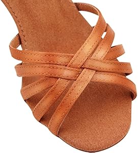 s.lemon Latin dansschoenen, 3,5 cm, 5 cm, 7 cm, hak, praktijk, beginners, balzaal, salsa, latin, schoenen voor meisjes en dames, 5 cm beige, 35 EU
