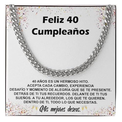 Bramart Colar de homem aniversário anos ideias de presentes para ele festa evento especial - ideia de presente idade Natal aniversário - conjunto de presente com DEDICAÇÃO incluído, Extra grande, Aço