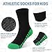 SPTRAMLE 12 Pairs Boys Crew Socks, Kids Athletic Socks for Toddler Boys (7-10 Years) Calf Cotton Sock School Running Sports