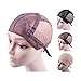 Double Lace Wig Cap for Making Wigs with Adjustable Straps on the Back Swiss Lace Hairnet (Brown XL)