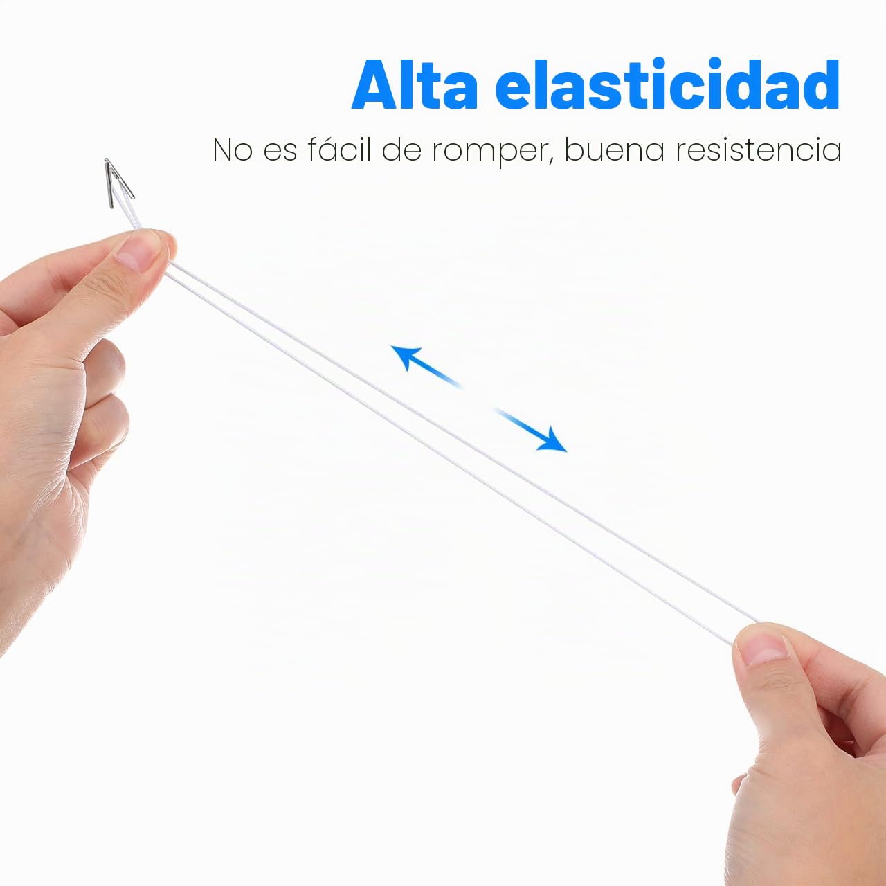 NUOBESTY 50 Piezas Cuerda EláStica Blanca para Sombreros, MáScaras Y Proyectos DIY, Cordones EláSticos con Doble Cabezal para Costura Y Manualidades