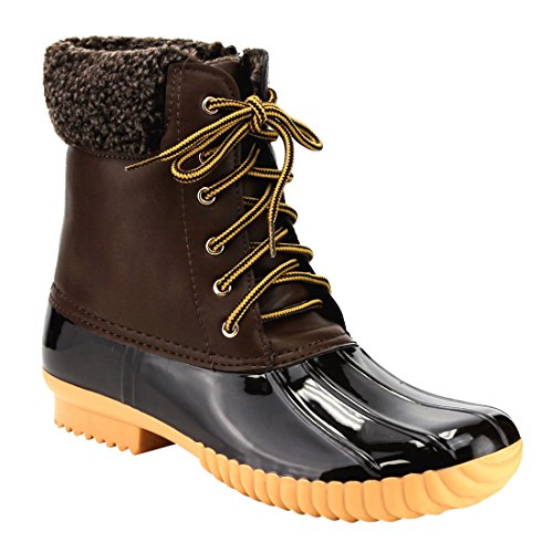 Nature Breeze Ladies Duck-02 Lace Up and Zipper Waterproof Insulated Boot