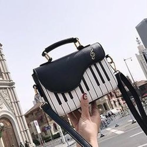 Woman Accordion or piano music notes shoulder bag crossbody tote bag2