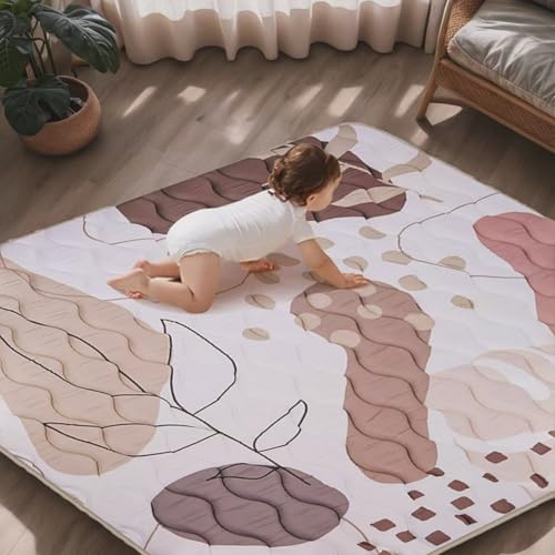 Baby Play Mat for Floor 50'' x 50'', Thicken Soft Padding Playmats for Playpen, Non Slip Baby Crawling Mat Foldable, Easy Care Machine Washable