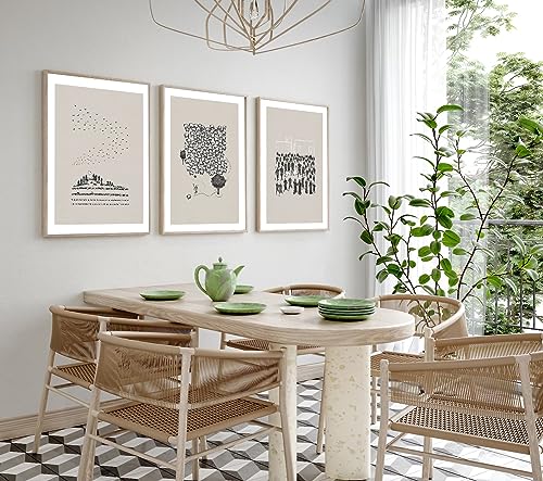 Nocta Conjunto de 3 arte de parede cristã | pôsteres Jesus Story para decoração de sala de estar e q