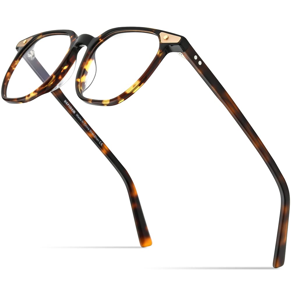 HEPIDEM Acetate Glasses Frame Men Vintage Square Eyeglasses Optical Spectacles