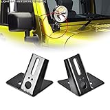 parabrisas jeep ika Color: Negro SXMA Pilar a parabrisas Bisagra para pantalla plana soportes de montaje auxiliar todoterreno LED y luces de trabajo luces antiniebla (2pcs)