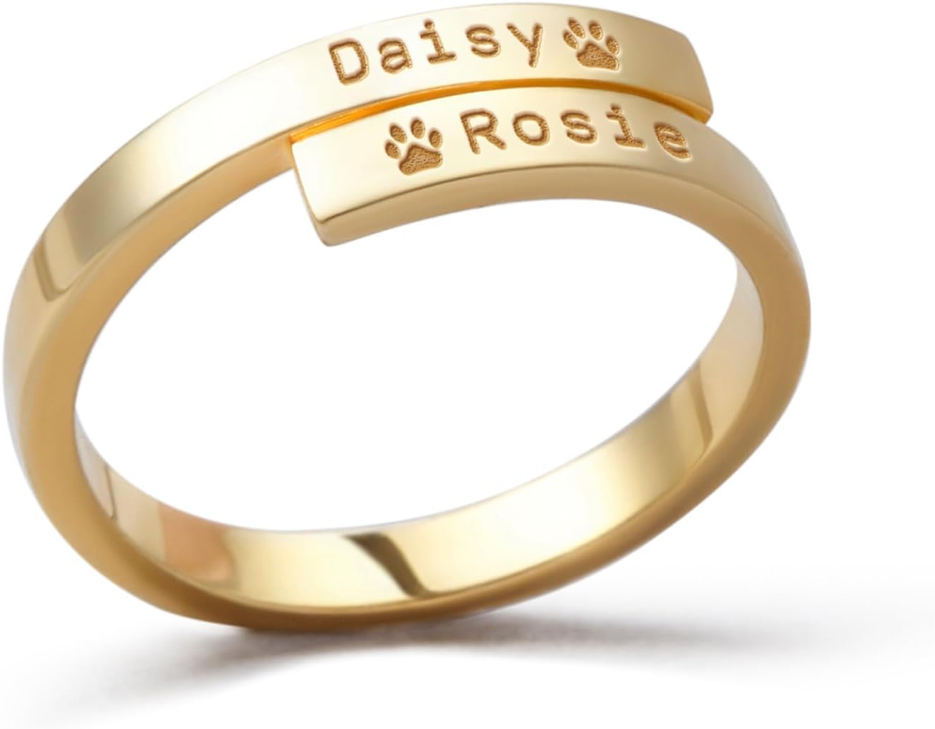 Personalized Memorial Gift for Pet Lovers, Custom Pet Name Ring, 925 Silver Paw Print Ring for Women, Puppy Pet Animal Rings, Mother's Day Gift, Sympathy Gifts for Loss of Dog