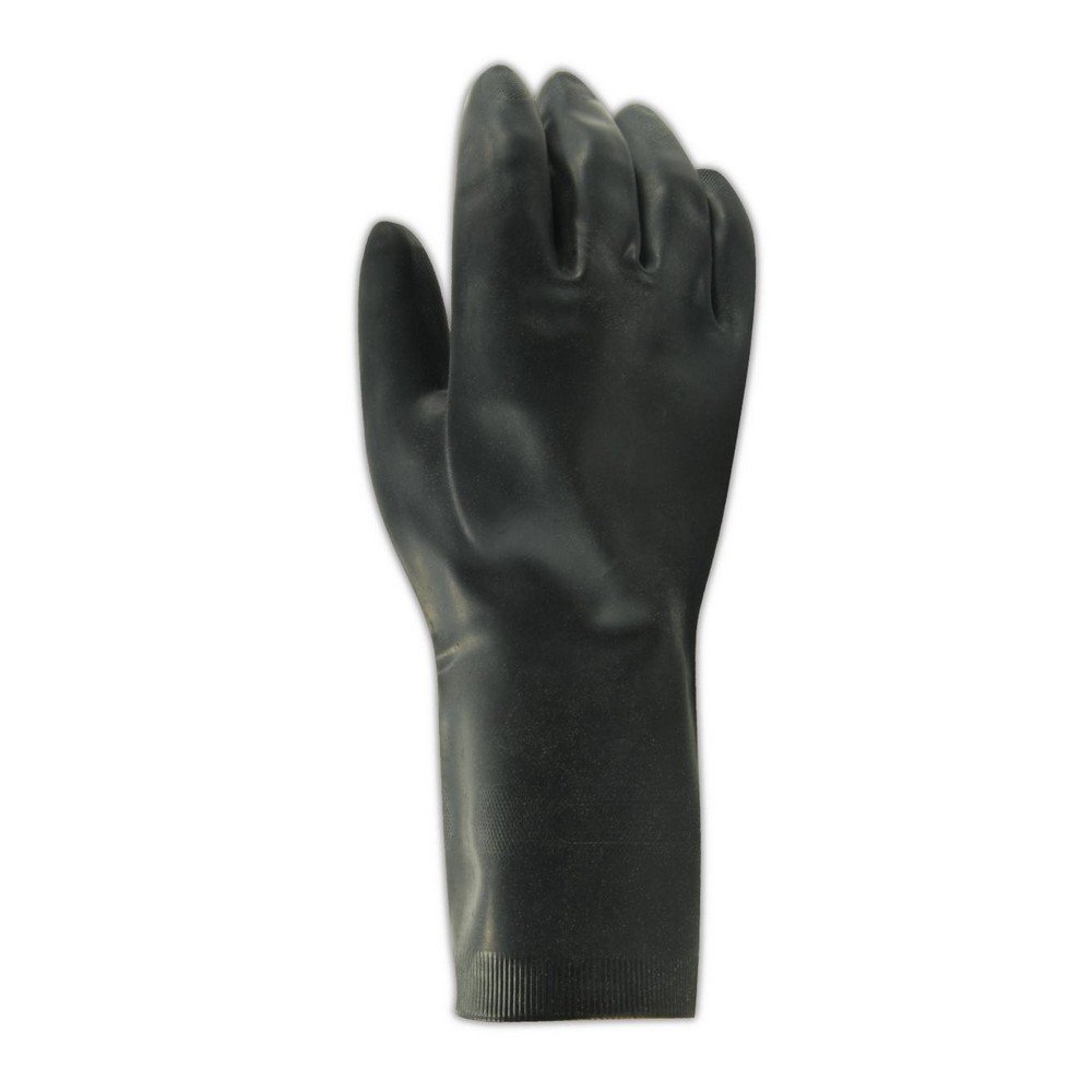 MAPA Technic NS-401 Neoprene and Natural Latex Glove, Chemical Resistant, 0.022" Thickness, 12-1/2" Length, Size 7, Black (Bag of 12 Pairs)