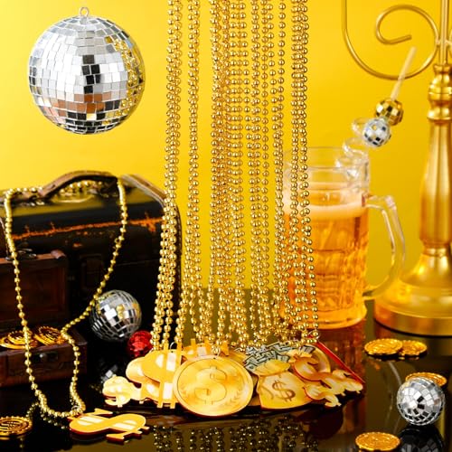 36 Pcs Dollar Sign Necklaces Dollar Necklace with Pendant Fake Gold Chain Bulk Plastic Chain Necklace for Mardi Gras Hip Hop Casino Theme Party Men Women Rapper Jewelry Decoration2