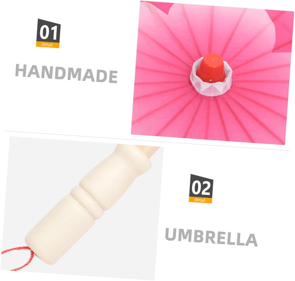 Ciieeo Handcrafted Peony Cloth Parasol Umbrella, Traditional Chinese Stick Umbrella, 82cm Diameter, Classic Asian Decoration and Photography Prop for Women, Rain and Sun Protection