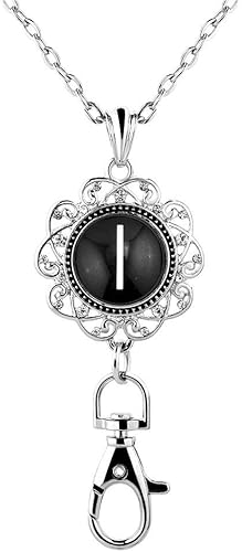 Miniatura 7 de Casa De Novia - Llavero de oficina para mujer, diseño de letra A-Z, con botón de presión, Metal