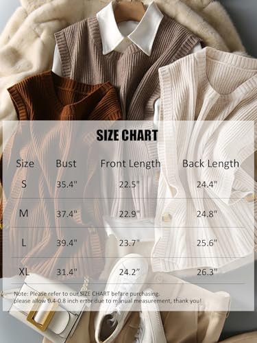 Image of Women's Sweater Vest Casual Round Neck Sleeveless Pullover Knit High Low Hem Side Button Ribbed Vest Top
