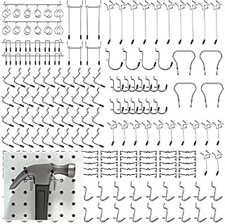 TUPARKA 120Pcs Pegboard Hooks Assortment Peg Hook Organization with 50 Pcs Peg Locks