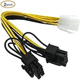COMeap (2-Pack) 6 Pin to 2x 8 Pin (6+2) PCI Express Power Adapter Y-splitter Cable 8-inch(20cm)