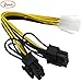 COMeap (2-Pack) 6 Pin Female to 2x 8 Pin (6+2) Male PCI Express Power Adapter Y-splitter Cable 8-inch(20cm)