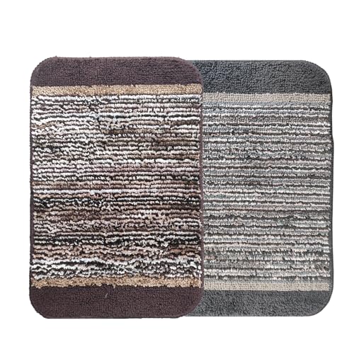 Image of Door Mats for Home | Door Mats for Home Entrance | Door Mat for Bathroom| Soft & Super Absorbent Mats for Shower | Washable, Non-Slip & Quick-Drying Mats (Pack of 2) (Beige)