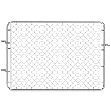 Outsunny Garden Gate Chain Link Fence Gate, Galvanized Steel Garden Door for Yard Entrance Way, 26-71 in. W x 4 ft. H, Silver