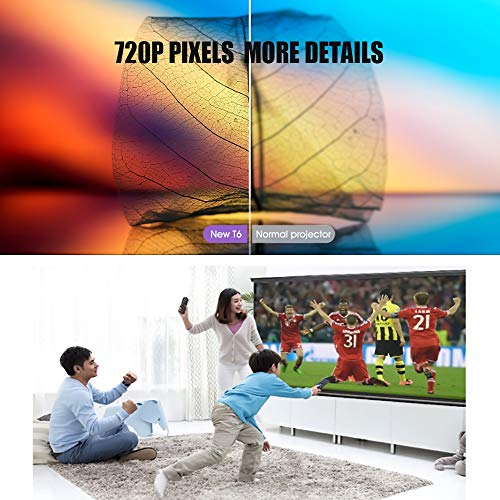 Versão Internacional TOPRECIS LED HD Projetor T6 720P LED 110-240V Full HD Projetor Video Beamer 350