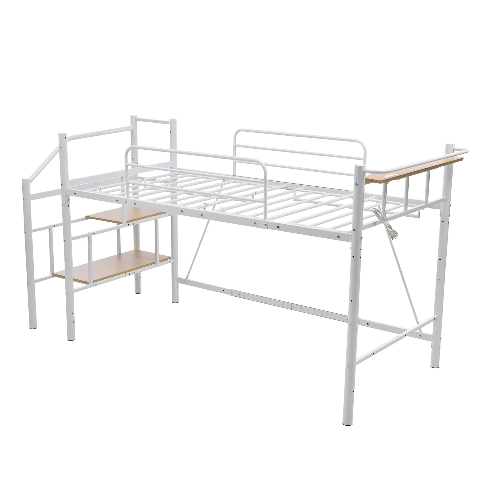 安い 【メッシュ床板・Sシングル】ロフトベッドパイプベッド シングル