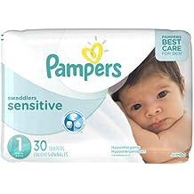 Pampers Swaddlers Sensitive Newborn Disposable Diapers Size 1, 30 Count