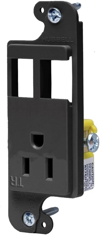 Bryant Electric RJ65BKTR tradeSELECT JLOAD Tamper-Resistant Multimedia Outlet, Two Open Ports Unloaded, 15A, 125V, Black