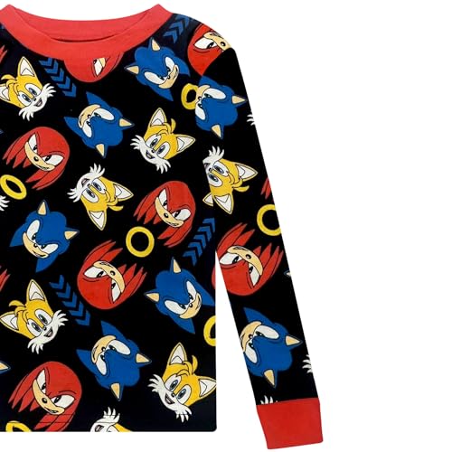 Sonic The Hedgehog 4 Piece Pajama Set - Toddler Boys PJ Set with Long Sleeve Shirt & Pants - Sleepwear Set - Official License4