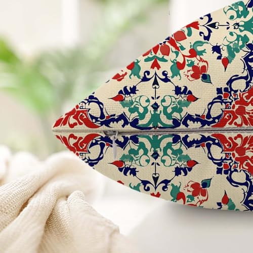 Housse de coussin lin bohème chic 45x45cm impression double face - 5