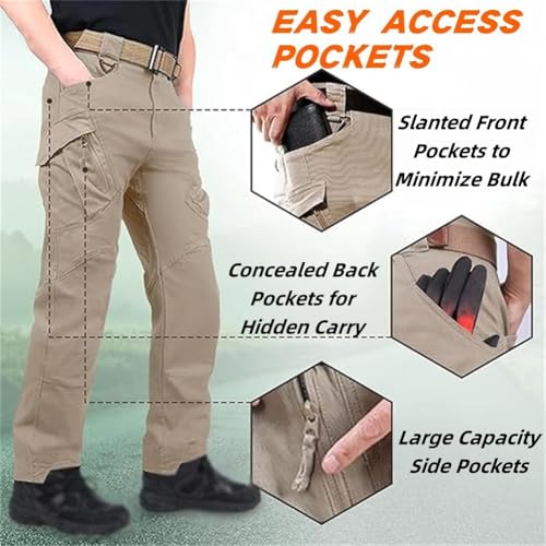 Rugstor Flexcamo - Tactical Waterproof Pants Tactical Pants for Men Quick Dry Tactical Pant Lightweight Waterproof3