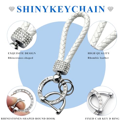 Image of Creativity For BMW X5 Key cover and Key chain accessories (White set) | TPU key box with Rhinestones is compatible with X1 X3 X4 X5 X6 1 2 4 5 6 7 M3 M5 M6 GT3 GT5 G30 F10 F15 F16 F20 key