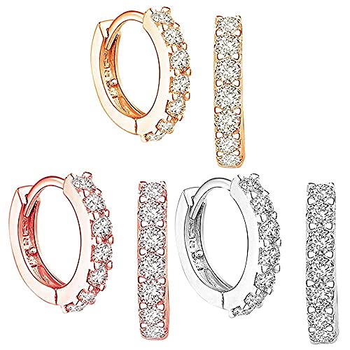 Huggie-Creolen, aus Sterlingsilber, rotgoldene Kreolen Cover