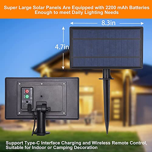 Solar Patio Umbrella Lights,Outdoor Waterproof Bright 200 Lumens Canopy Hanging String Lights with LED S14 Bulbs - Solar Powered Lights for Gazebo Porch Backyard Cafe Lighting & Decor - Thumbnail 4