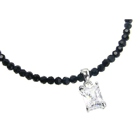 Amazon Co Jp 存在感ある装い カットストーン ネックレス メンズ カットオニキス ブラックスピネル風 クリアクリスタル 天然石 パワーストーン チョーカー スクエア クリアクリスタル ジュエリー