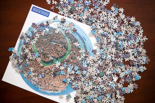 Blue Sky Puzzles 1000 Piece Round Jigsaw Puzzle Of Venice, Italy - Challenging & Educational Art For Adults & Kids - Unique Panoramic Photo Of City Of Venice - 26.6 Inch Circular Puzzle #TOP3