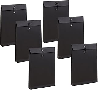 Papier Dokumententaschen Schwarze mit Großem Fassungsvermögen 6 Stück zur Aufbewahrung und Organisation von Unterlagen für Geschäftsreisen