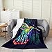 Erosebridal Hummingbird Fleece Blanket, Lighted Birds with Floral Pattern Throw Blanket, Green Botanical Flower Print Fuzzy Blanket, Ultra Soft Sparkle Galaxy Flannel Blanket, Baby Size
