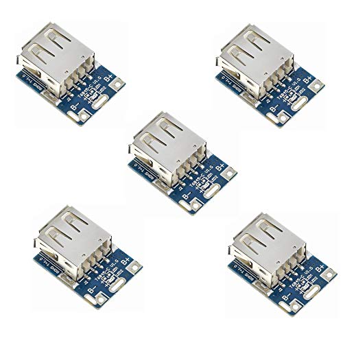 iHaospace 5 unidades Boost Step Up 5 V 1 A USB Voltage Converter Módulo de alimentación Step Up...