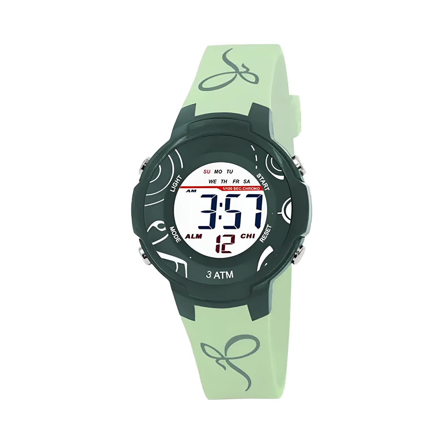 Time Up Digital Dial Printed Strap Alarm Water Resistant Kids Watch for 5-12 Years Boys & Girls-P8320-Z (Green) (B0CLJRQBGG) Amazon Price History, Amazon Price Tracker