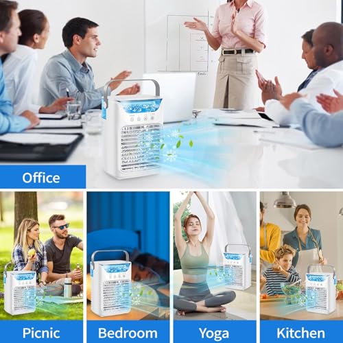 Mini climatiseur portable 4 en 1 avec réservoir de 700 ml et minuterie