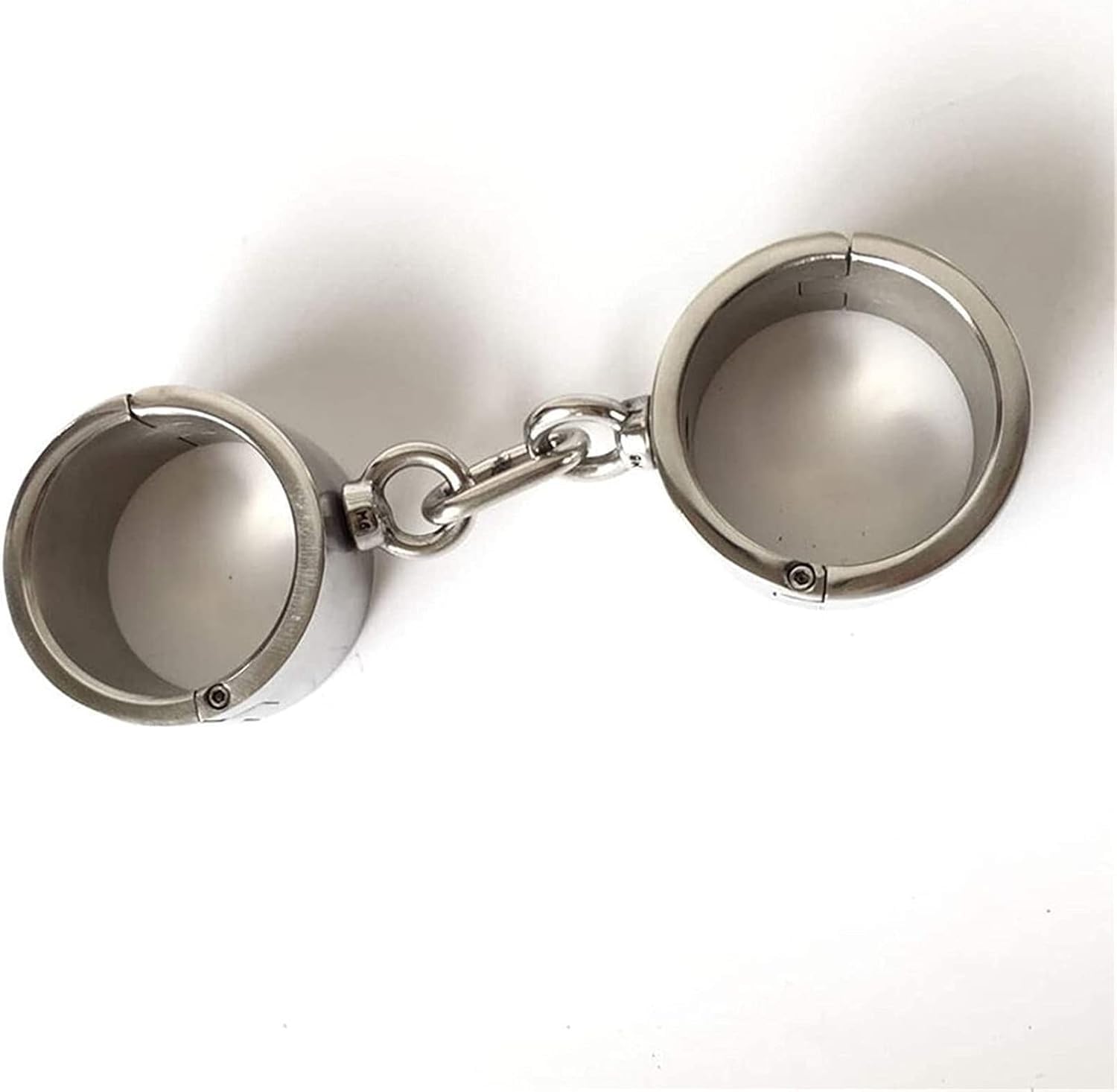 Menottes métalliques verrouillables SM, 1 paire environ. Menottes de bondage lourdes/menottes de poignet, jeu de flirt, jouet sexuel for hommes, femmes et couples(Male Round)