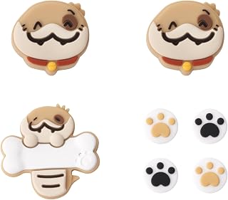 switch Joy Con専用方向キーキャップ 十字キーカバー Switch/有機elモデル対応 シリコン製 保護カバー 可愛い 滑り止め アナログスティックカバー 親指グリップキャップ 取り付け簡単 (へびの斑点)