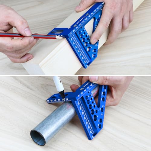 Équerre de charpentier en aluminium compacte à règle multi-angles 3D et pivot sécurisé - 7