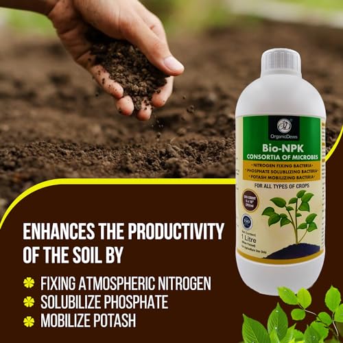 Image of OrganicDews Bio NPK consortia (5x10^8 CFU /ML) Bio Inoculum Fertilizer (6 Litre) for Plants - Soil Fertility, Faster Plant Growth and Increases the Yield 6 Litre