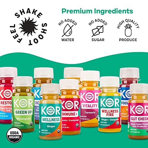KOR Shots Sea Buckthorn and Baobab Shot - 1.7 Fl Oz - Potent C - Superfoods Vitamin C Shot - USDA Certified Organic