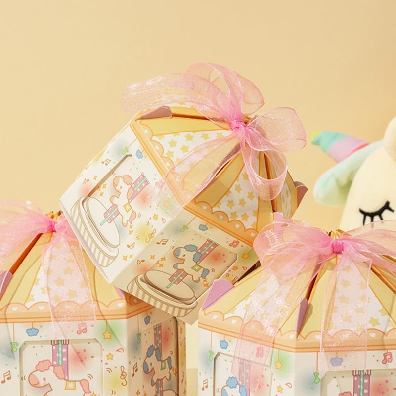 Beaupretty Wedding Candy Box Unique Unicorn Design Party Favor Box for Storing Treats and Small Gifts