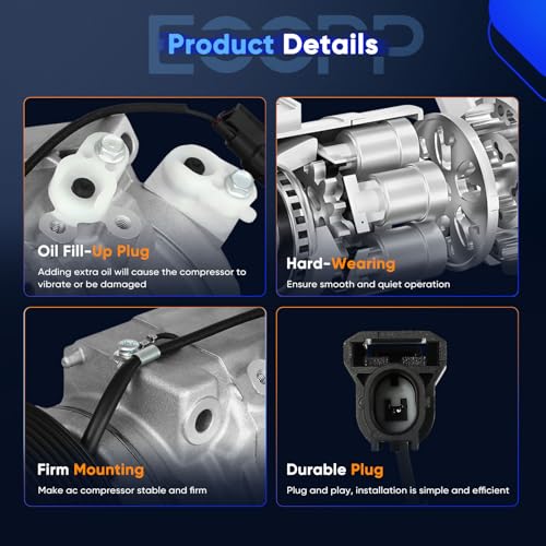 Image of ECCPP A /C Compressor with Clutch 2008-2012 for Honda for Accord 3.5L 2013-2015 for Acura RDX 3.5L AC Compressor