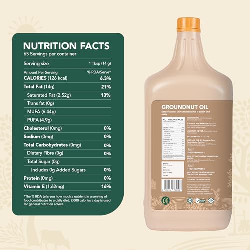 Image of Anveshan Wood Cold Pressed Groundnut Peanuts Oil 3 Litre | HDPE Can | Kolhu /Kacchi Ghani /Chekku /Ganuga | Peanut Oil | Natural | Chemical-Free | Cold Pressed Groundnut Oil for Cooking