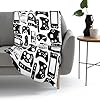 Video Game Gaming Black White Gamer Throw Blanket Soft Bed Bedding Warm Cozy Plush Flannel Fleece Blankets Gifts for Kids Boys Teens, Sofa Couch Bedroom Home Decor, 50"X40" #5